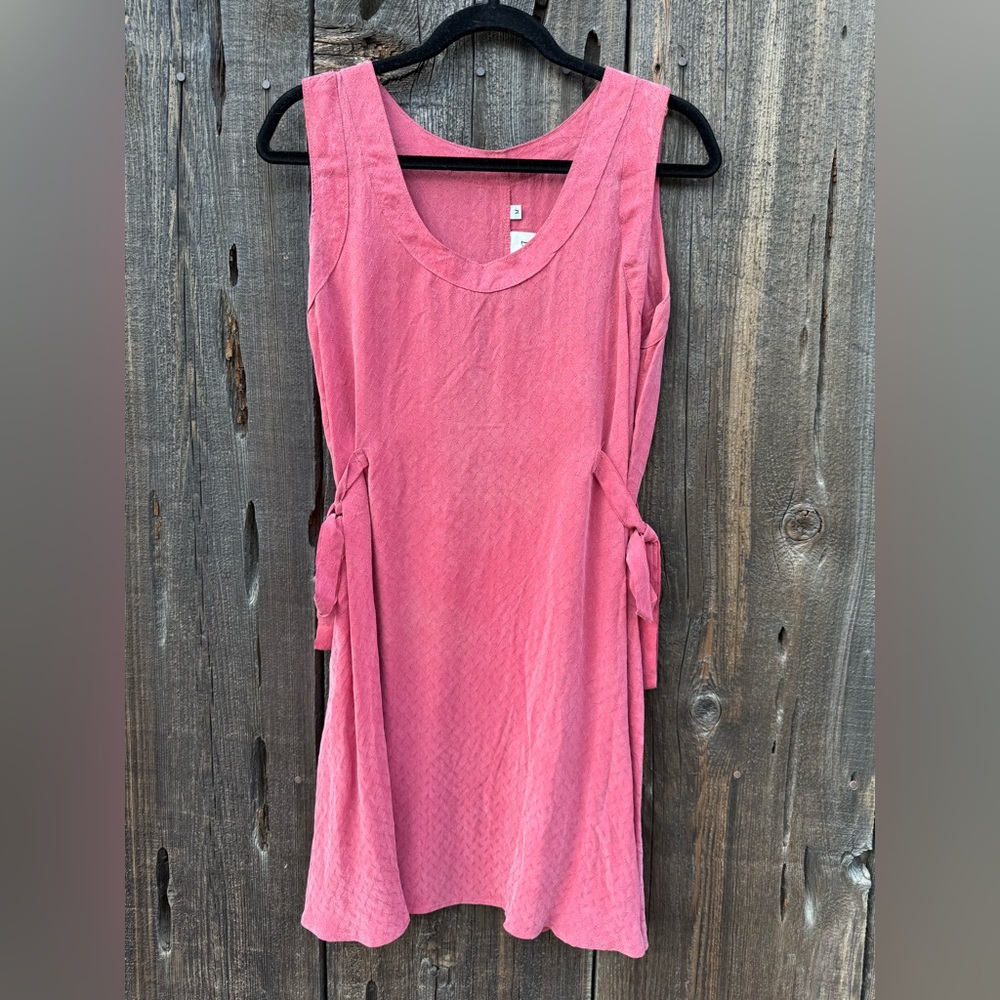 Vintage Cirana Sleeveless Pink Scoop Neck Dress with Side Ties